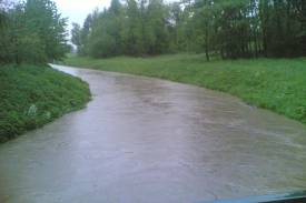 przekroczony stan ostrzegawczy na rzece w Iłownicy: Fot: Jasiu24